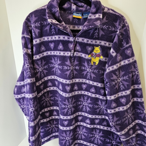 Disney Vintage 2X Pooh Jerry Leigh Purple Zip Winter Winnie The Pooh Pullover - Picture 6 of 16